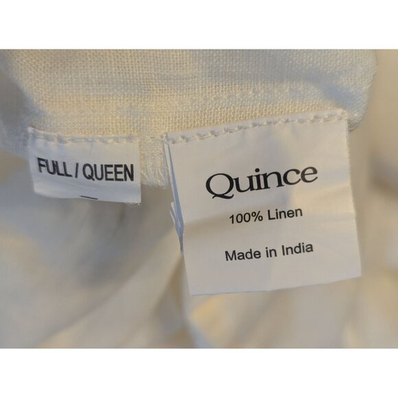 Quince European 100% Linen Duvet Cover 3PC Set Color Ivory Full/Queen - - Picture 4 of 6